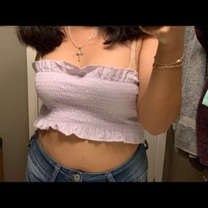 Pastel purple ruffled top